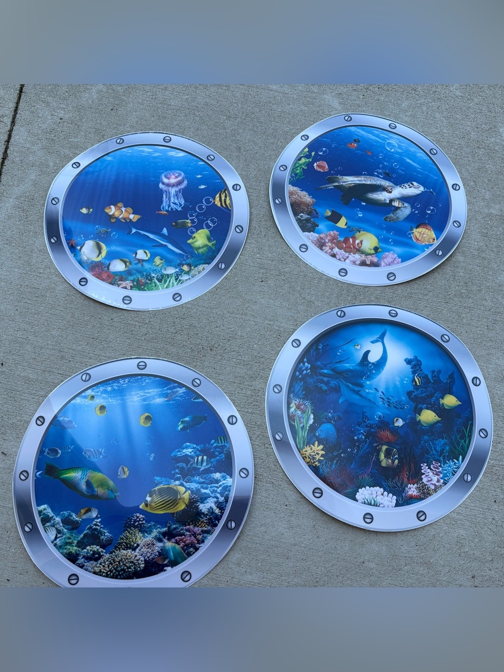 SUBMARINE OCEAN FISH WINDOW WALL DECALS